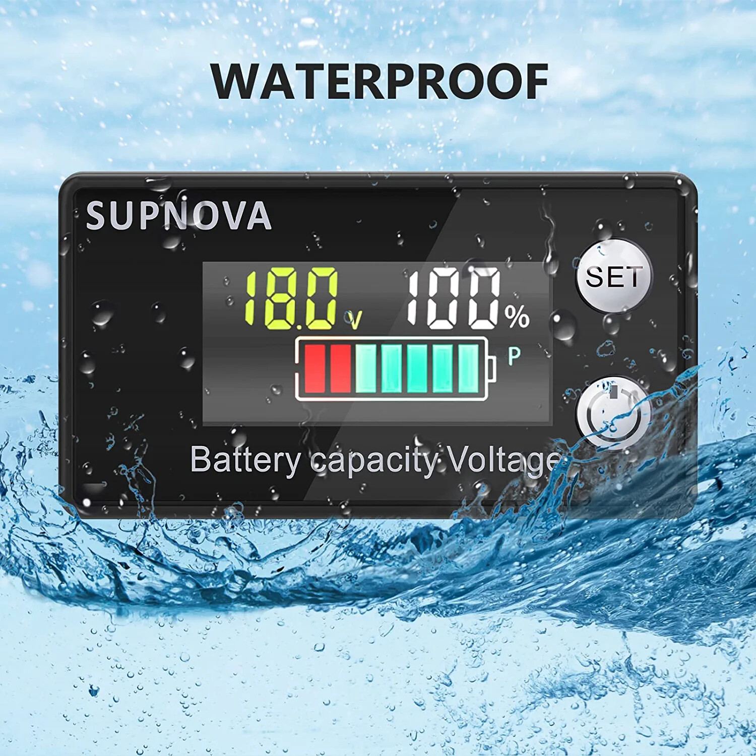2x12v 24v 36v 48v 60v 72v Battery Monitor,Car Golf cart Battery Indicator Meter