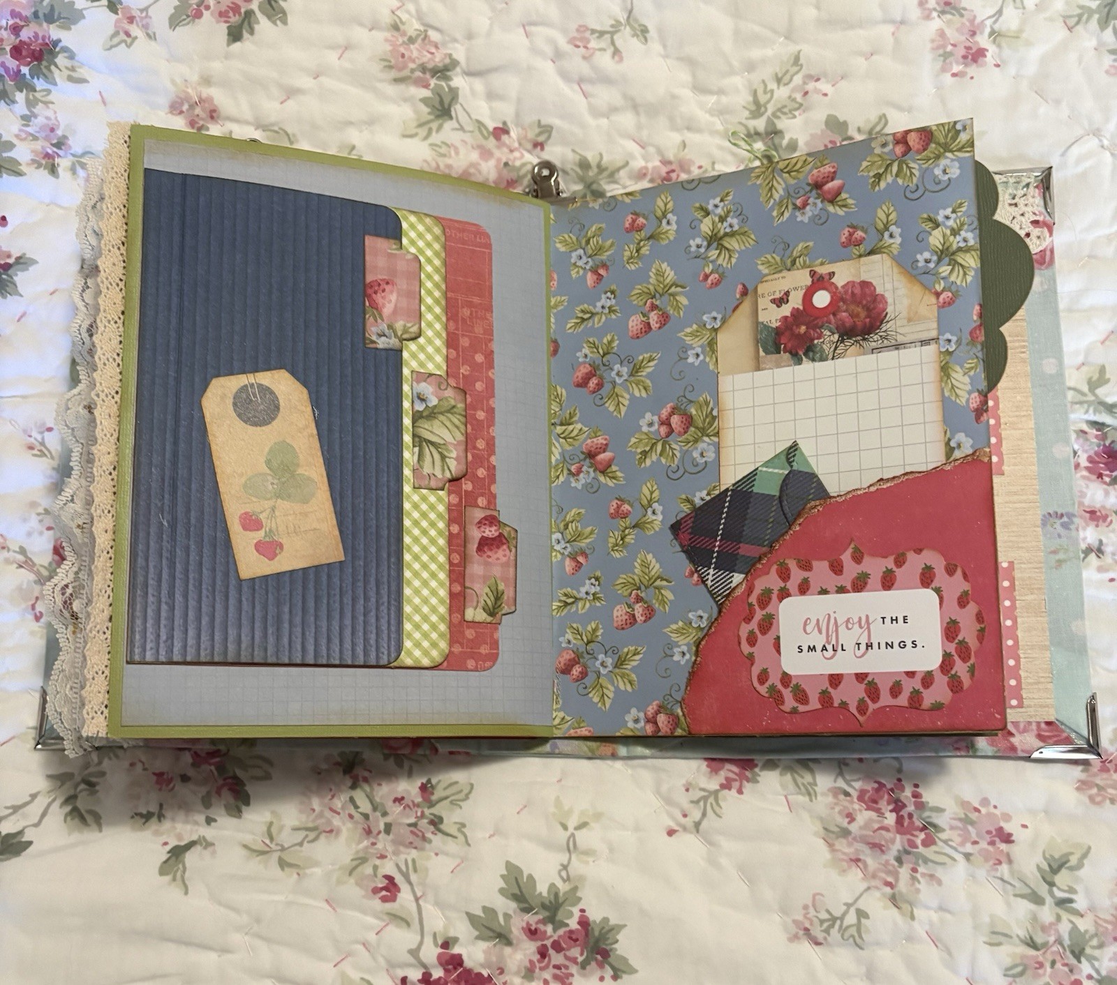 Handmade Keepsake Journal 14 double sided pages, “Whimsical Animals”