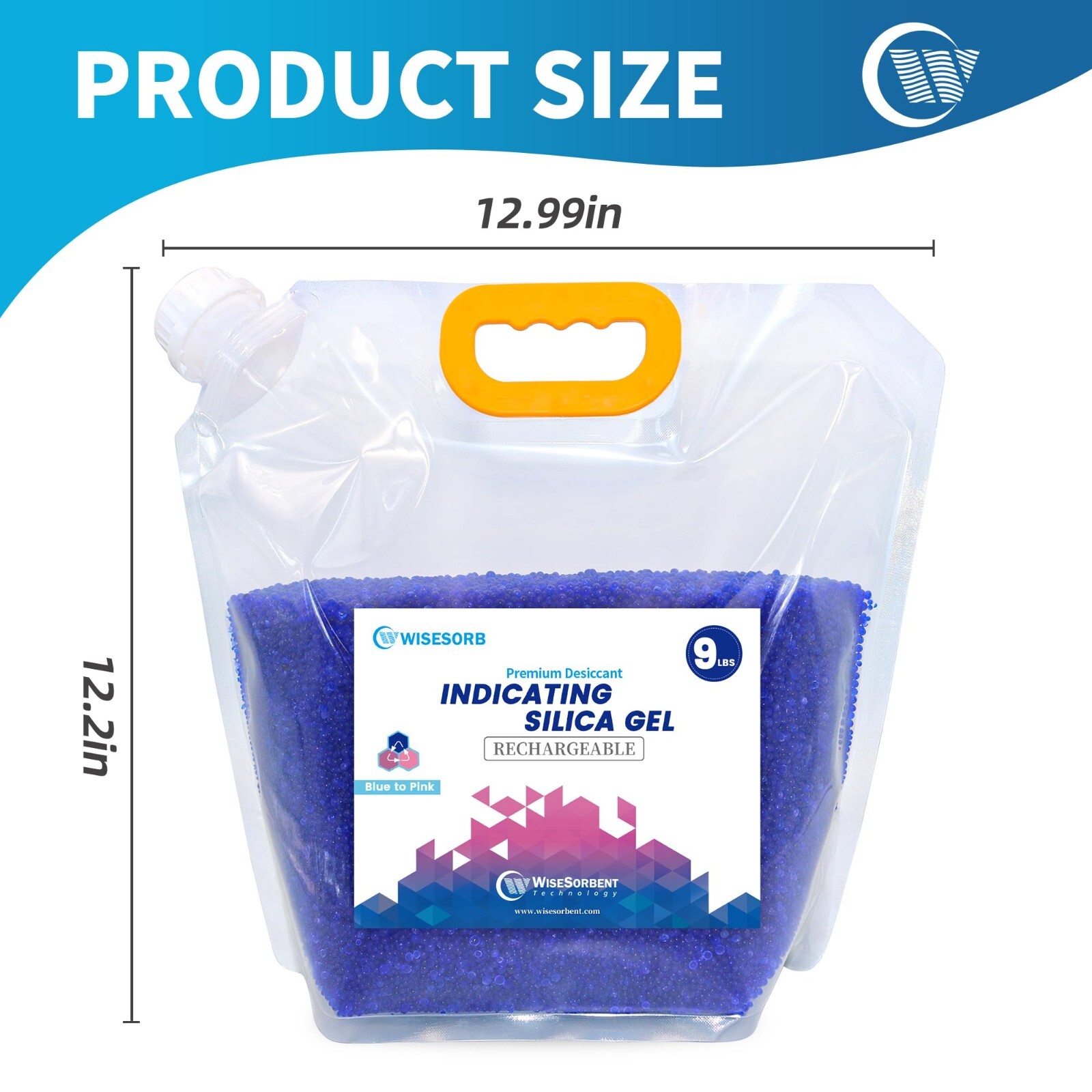 Net 9lb Blue Indicating Silica Gel Beads Desiccants (Industry Standard 3-5 mm)
