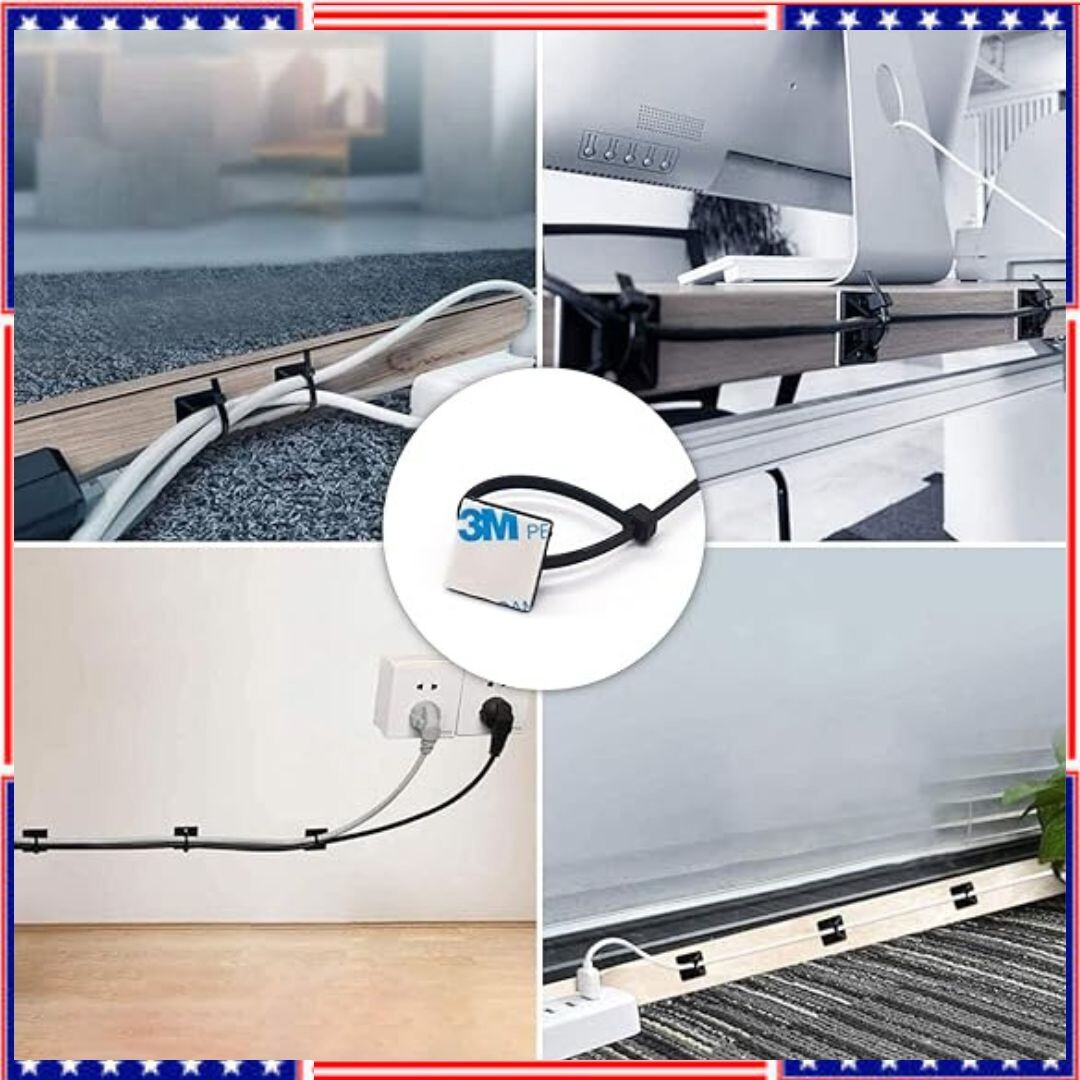 Cable Tie Mount Zip Tie Adhesive Backed Mounts Stick On Wire Holder Screw Hole