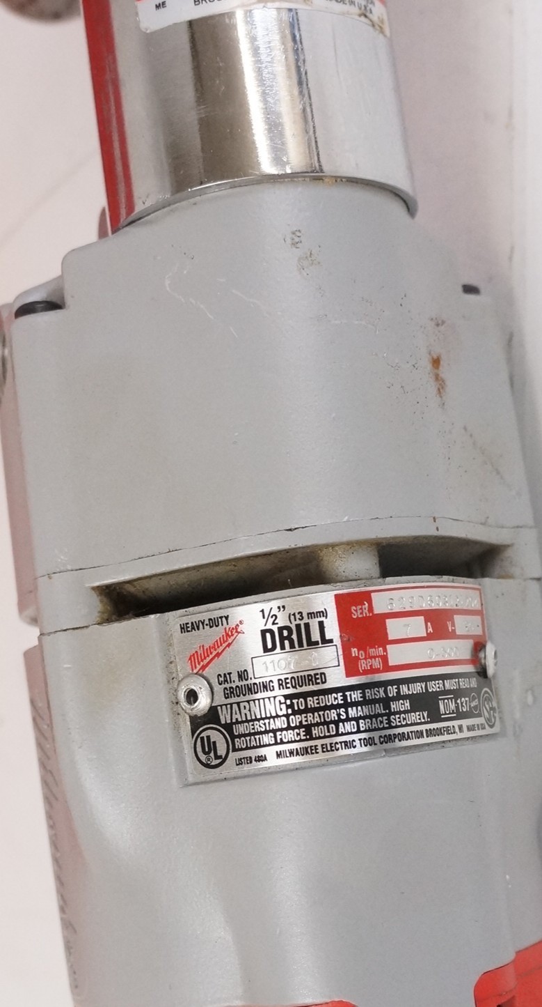 Milwaukee 1107-1 1/2″ Right Angle Drill 2-Speed w/ Case & Accessories Untested
