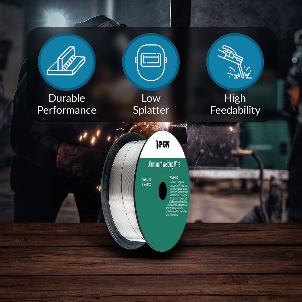 (2 x 1-Lb Spools) PGN ER4043 .035″ MIG Aluminum Welding Wire
