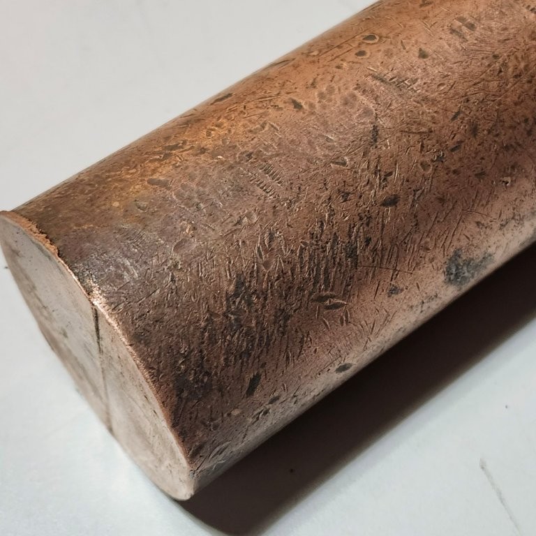 2-1/4″ x 16″ Copper Round Bar Stock New Old Stock as Shown Weight of 20.50 Lbs.