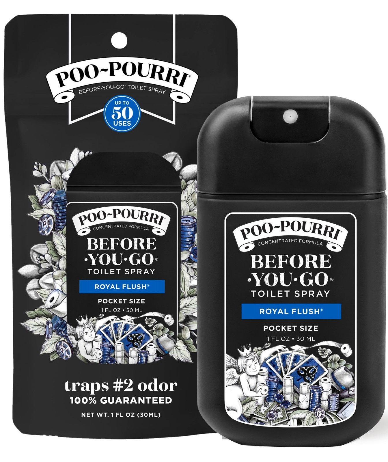 Poo-Pourri Before-You-Go Pocket Toilet Spray, Travel Essentials, Royal Flush,…