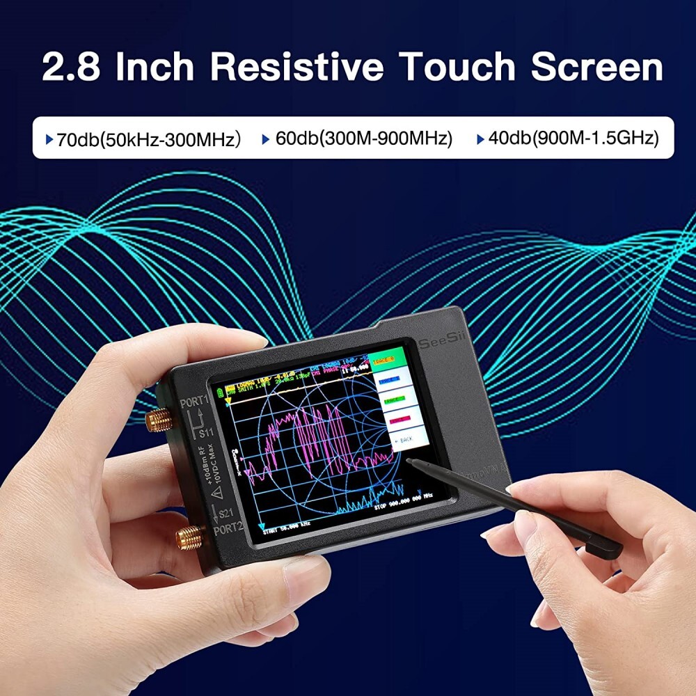 Nano VNA Vector Network Analyzer 50KHz-900MHz Antenna Analyzer 2.8″ Touch Screen
