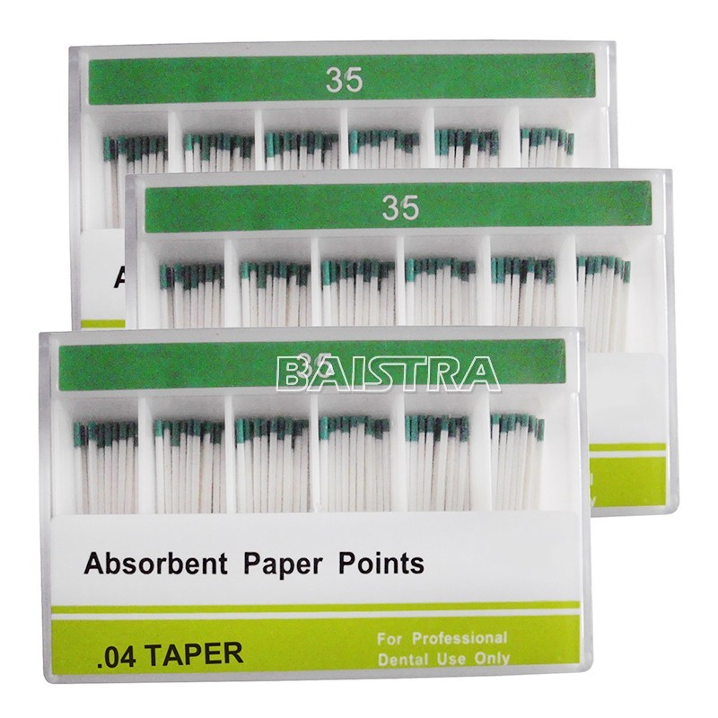 AZDENT Dental Endo Absorbent Paper Points Cotton Fiber Taper .02/.04/.06 15#-40#