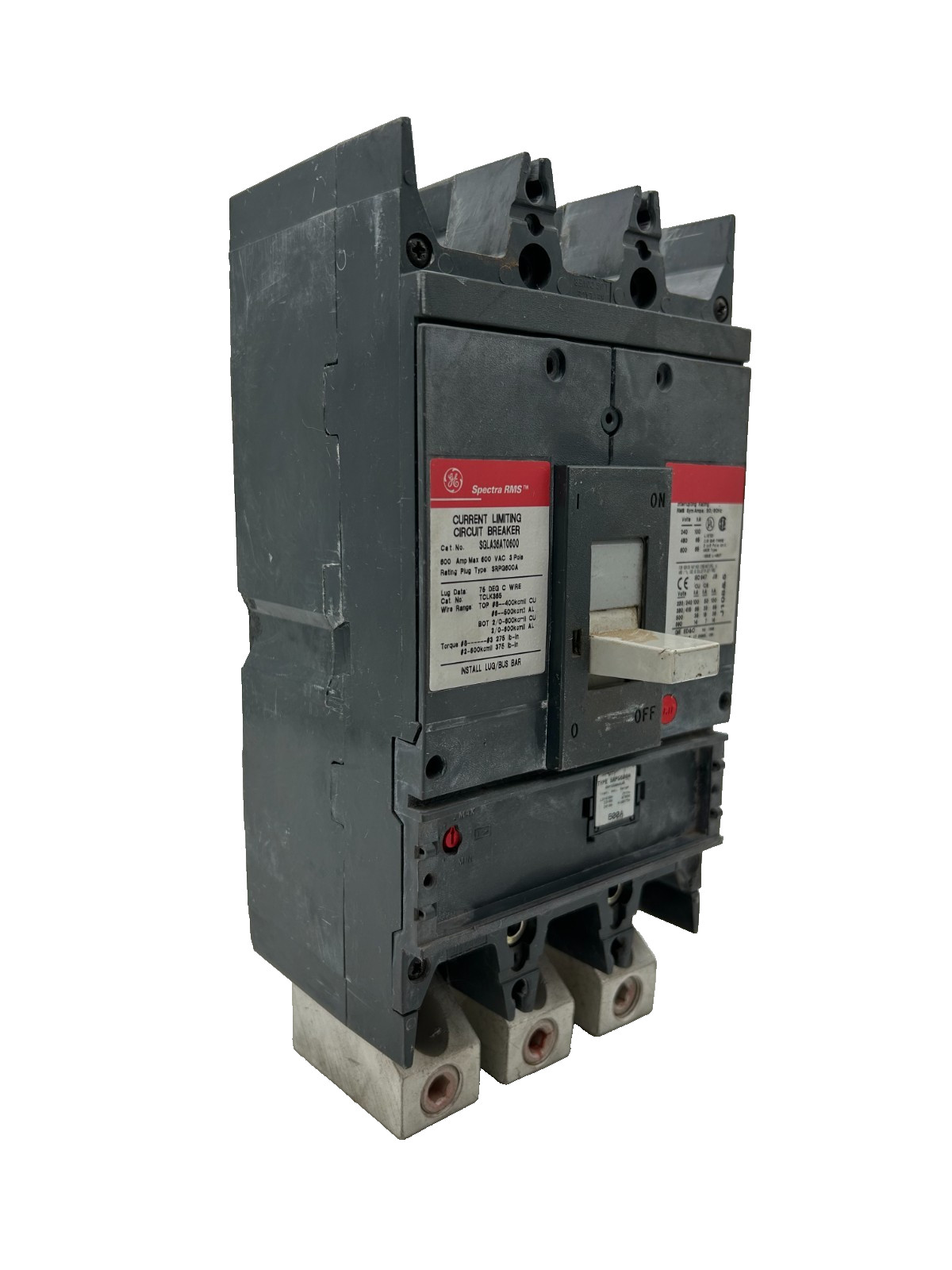 GE SGLA36AT0600 Spectra RMS Circuit Breaker 600A 3-Pole 600VAC