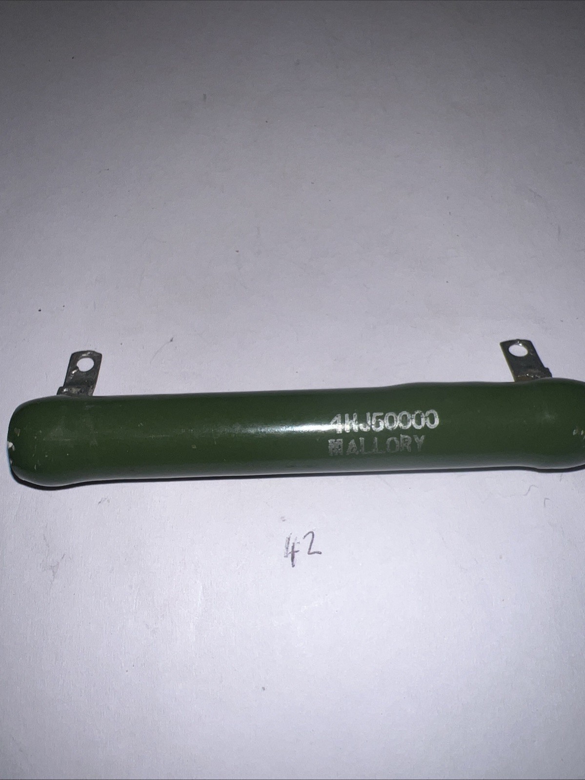 50,000 Ohm 40 Watt Ceramic Wirewound resistor 5% ￼ Tolerance By Mallory 4HJ50000