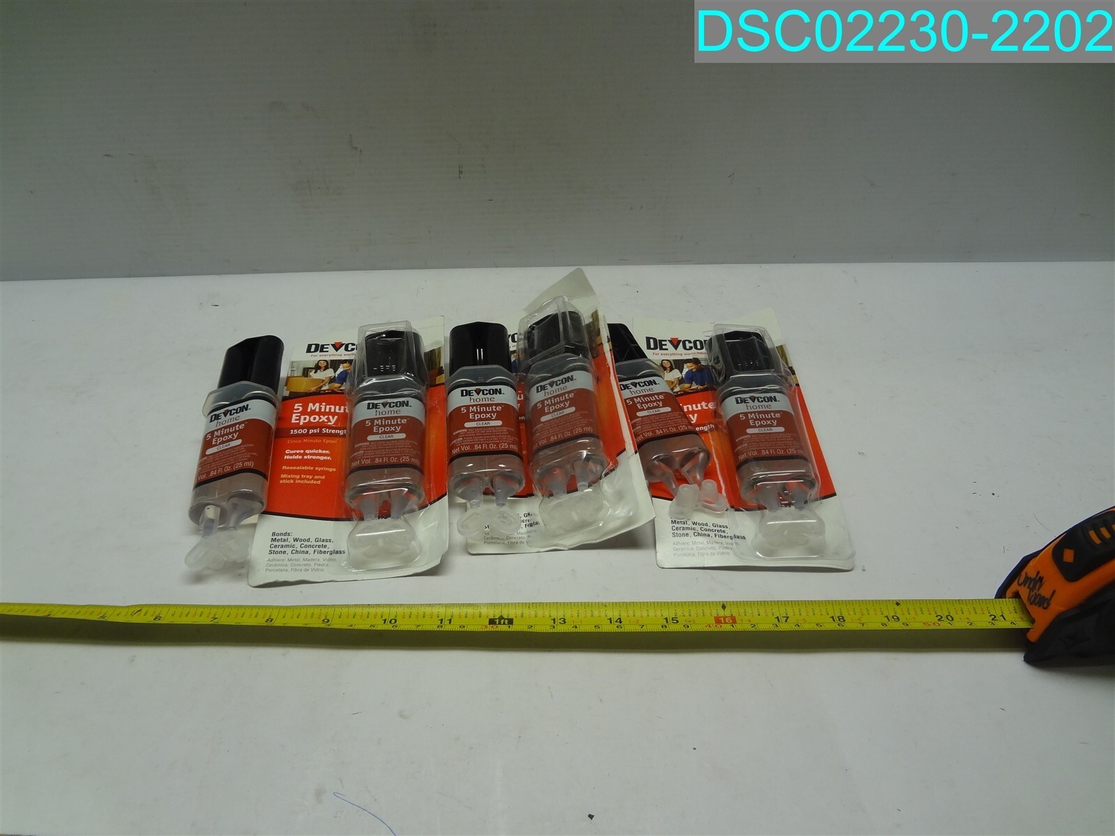 QTY=6: Devcon Home 20845 Clear Waterproof 5 Minute S208 Epoxy Adhesive 6394274