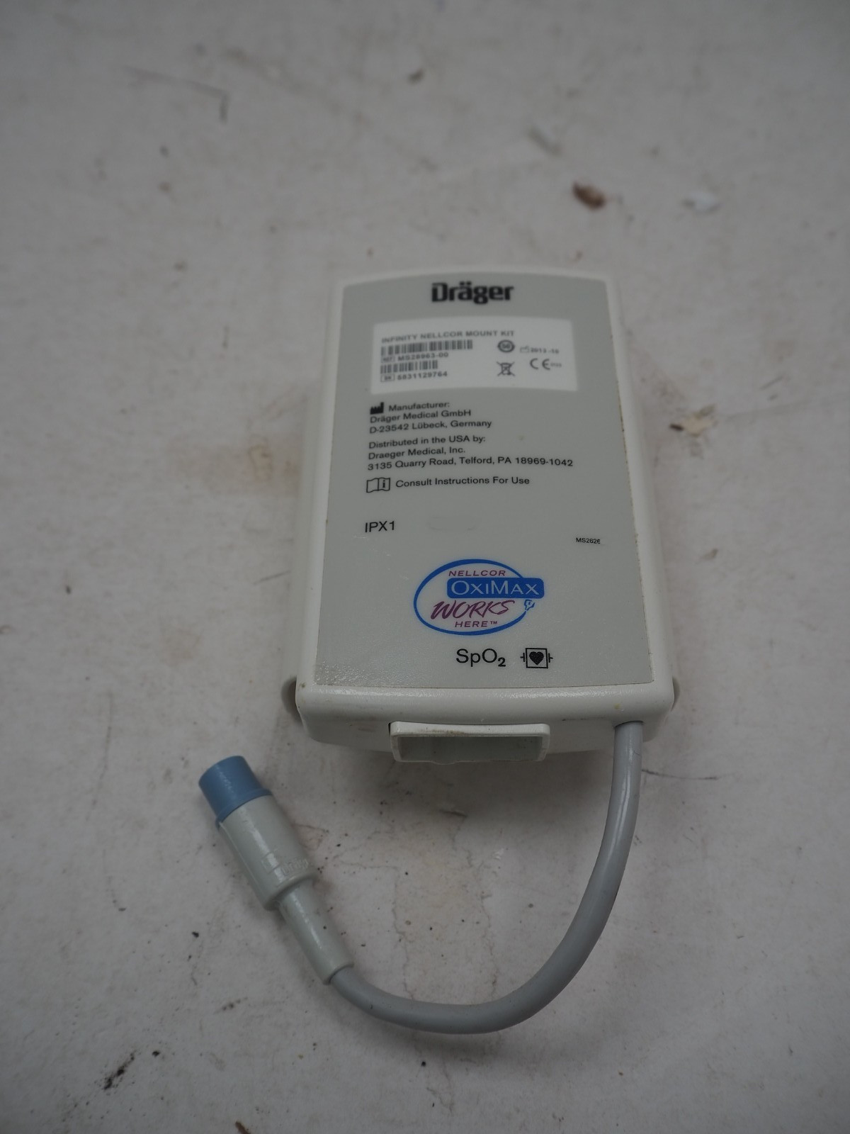 Drager Infinity Nellcor Oximax Mount Kit SpO2 for M500
