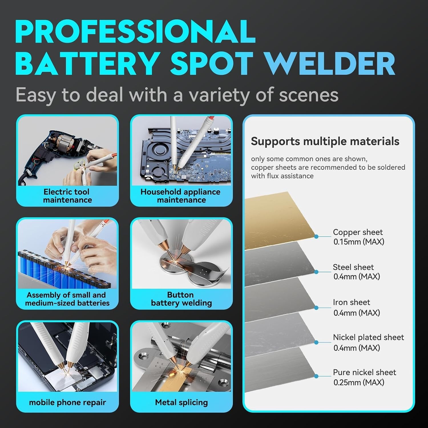 AWithZ UF20B Professional Spot Welder 10.5KW 99 Gears Auto/Manual/Foot for 18650