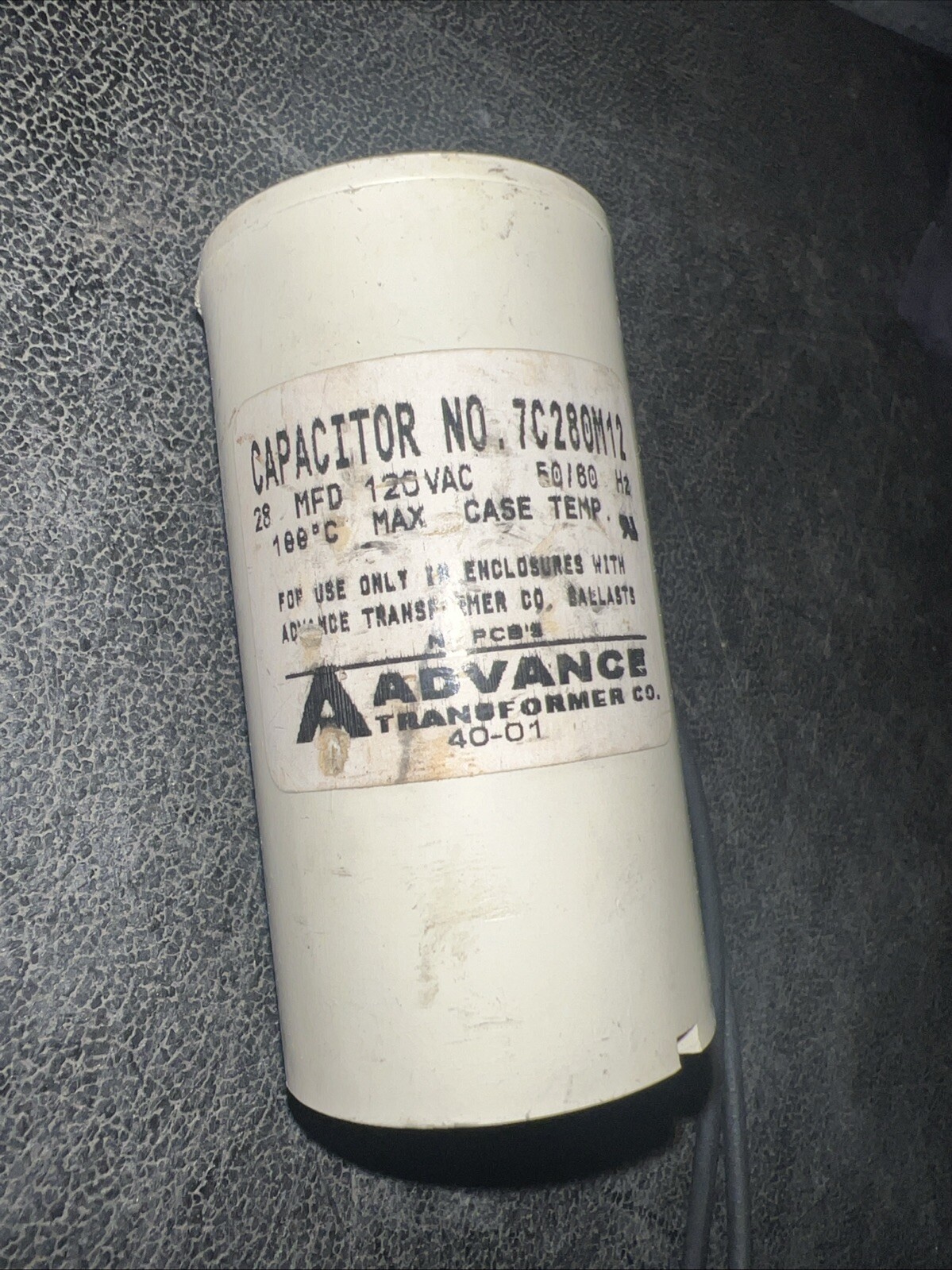 Advance 7C280M12 Capacitor 28MFD 120VAC 50/60HZ