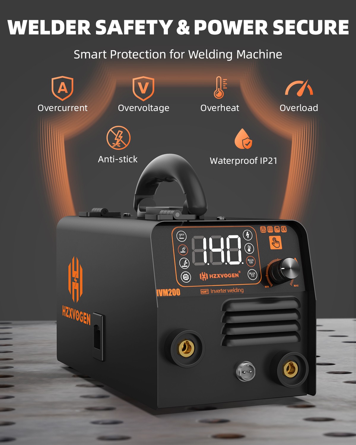 3IN1 Gasless MIG Welder DC 110V 200Amp Inverter TIG MMA Welding Machine w/Helmet