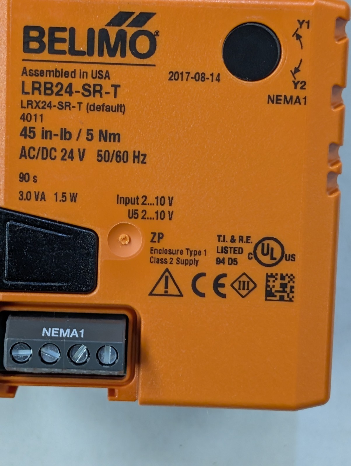 Belimo LMB24-SR-T Modulating Non-Spring Return Damper Actuator