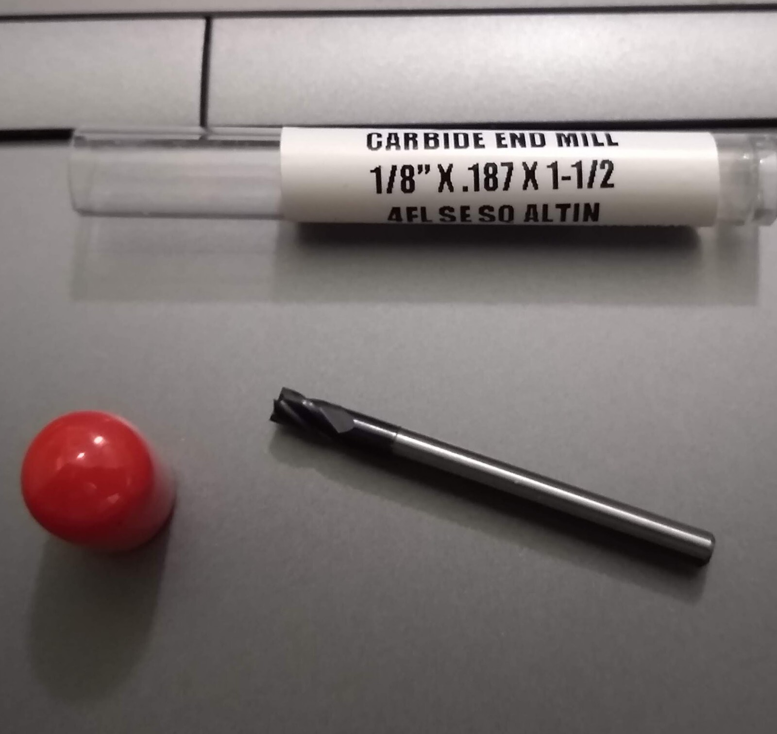 Qty 2, 1/8″ carbide end mill altin coated made in usa