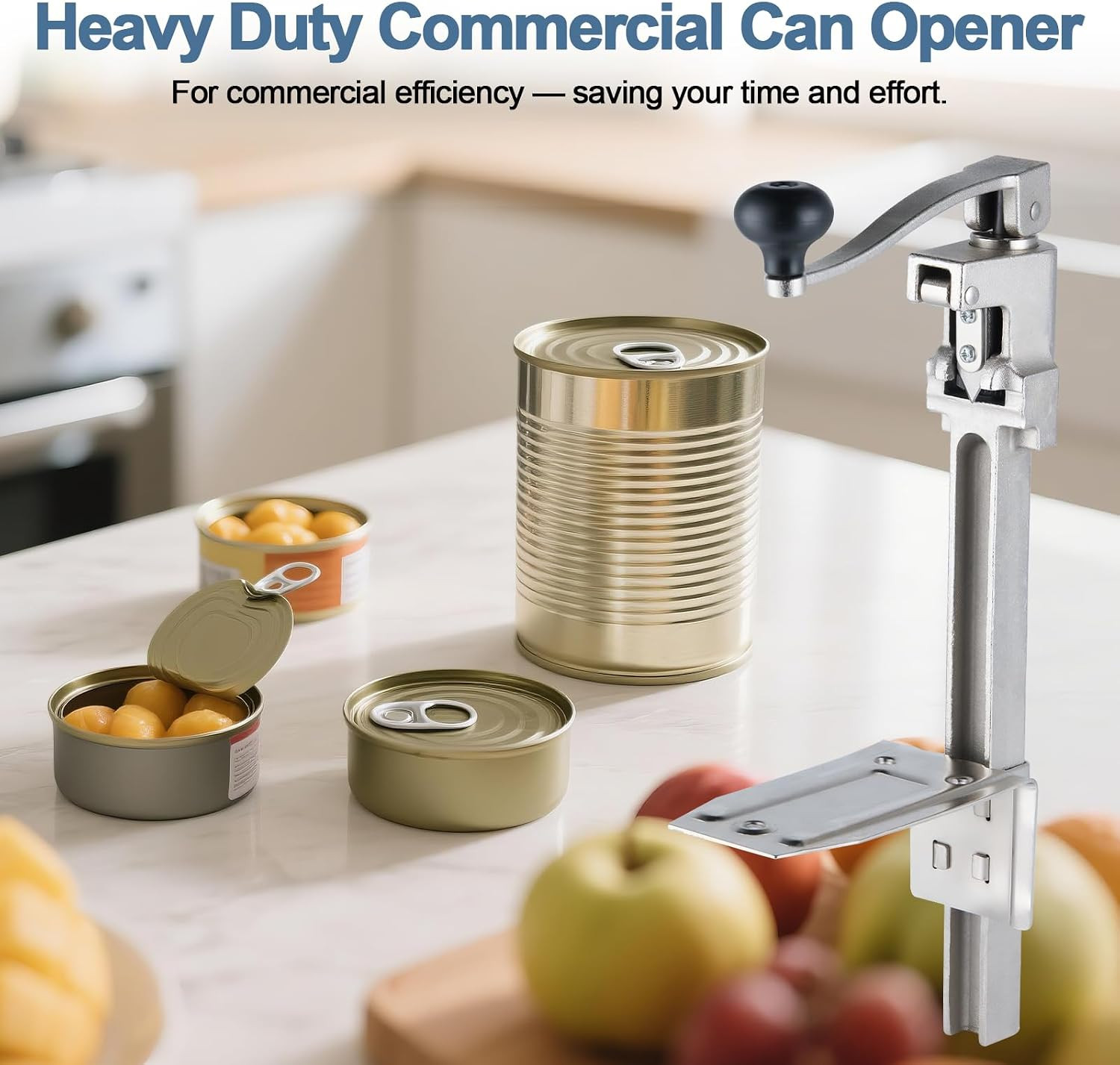 Commercial Can Opener Heavy Duty, Manual Table Mount Can Opener for #10 Cans up