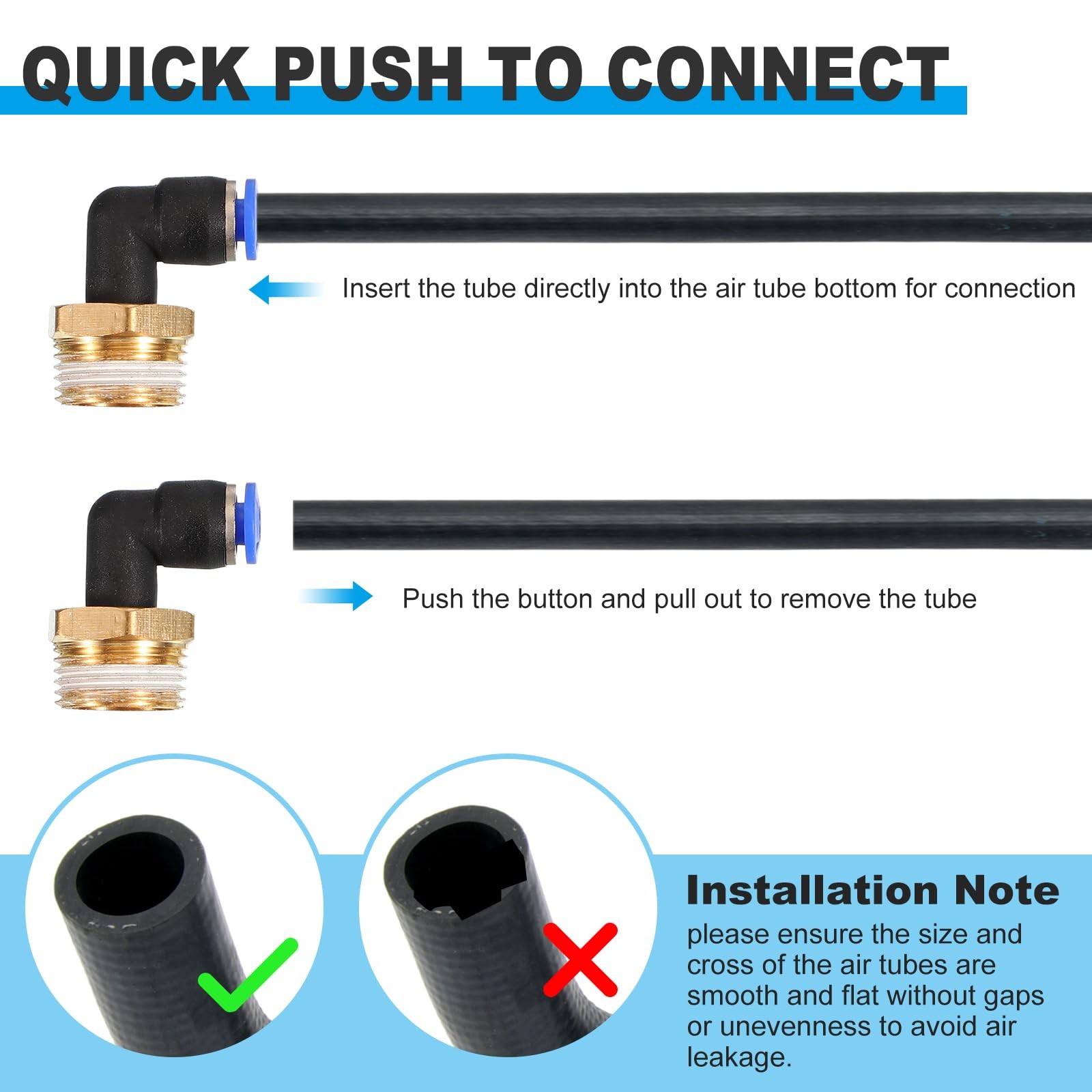 PATIKIL 1/8 Push to Connect Fitting 5 Pack PT Male Thread 90 Degree 8mmx1/8″PT