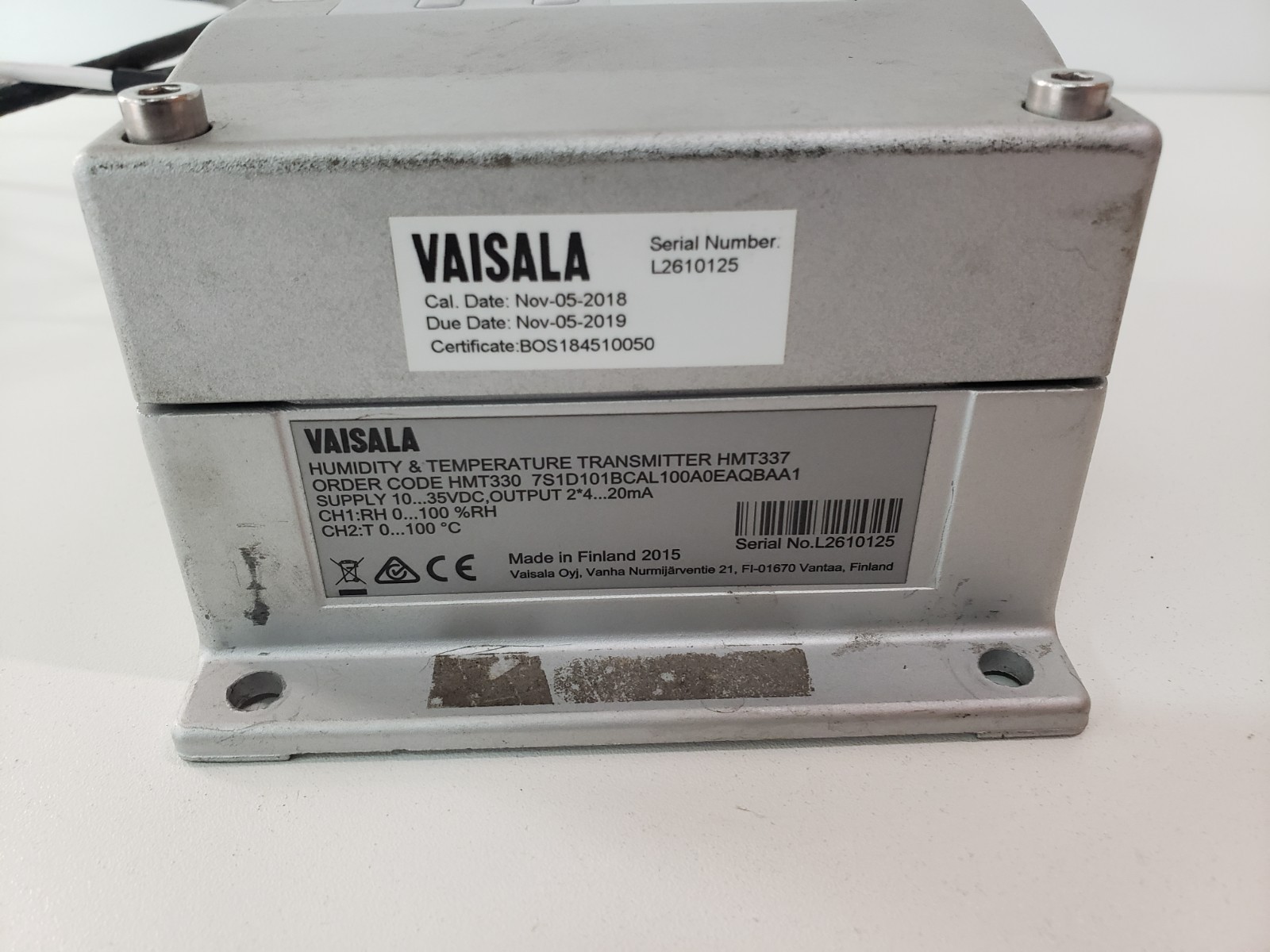 Vaisala HMT337 Humidity Temperature Transmitter HMT330 7S1D101BCAL100A0EAQBAA1