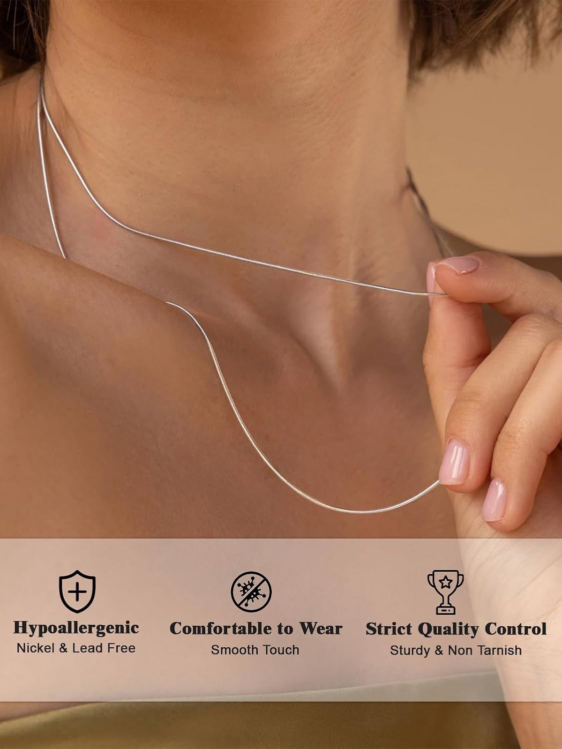 Snake Chain Necklace, 1/1.2/1.5/2mm 14K Gold Plated Womens Chains | Hypoaller…