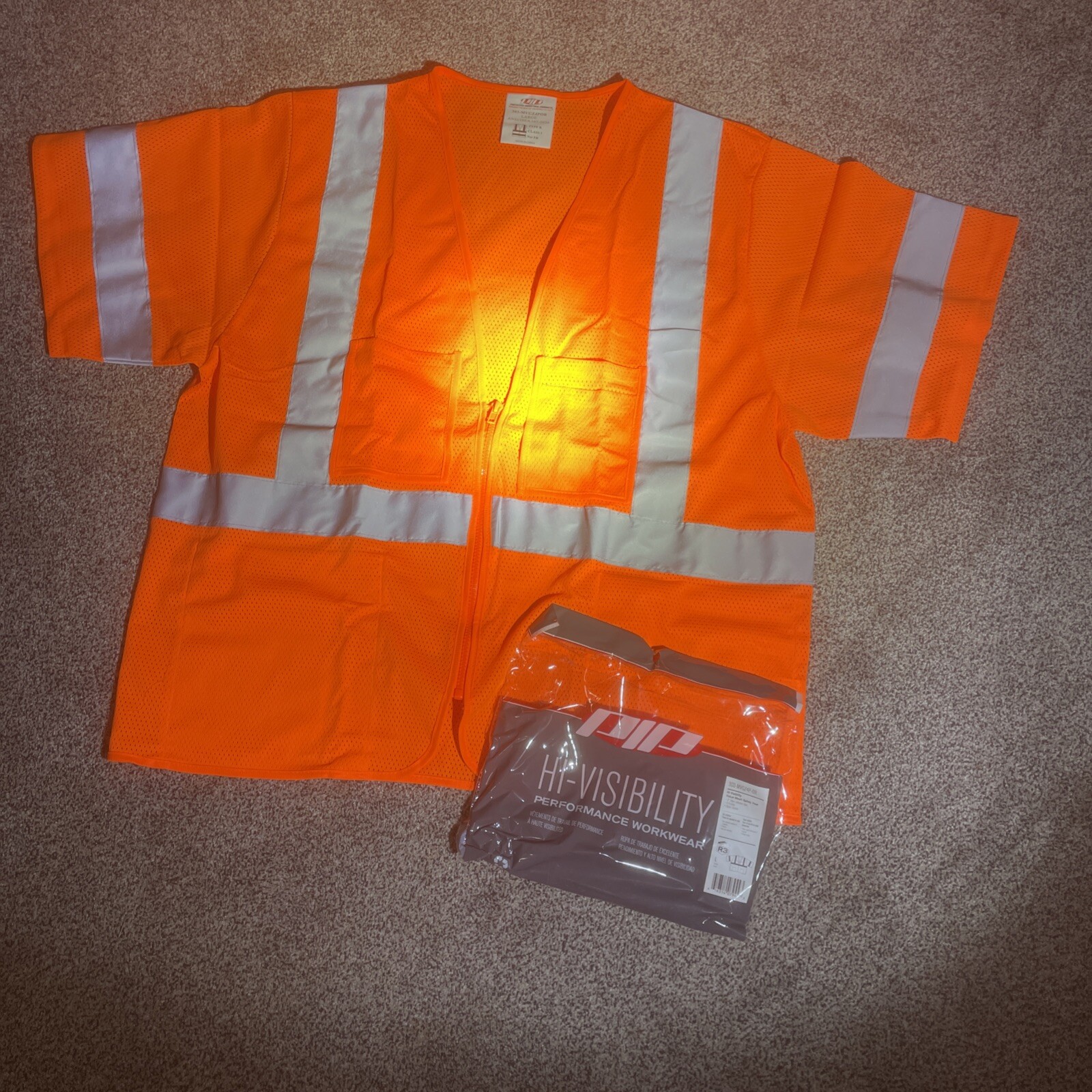 PIP Protective Industrial Products Safety Shirt Zip Up Tee – Large – 5 Per Pack