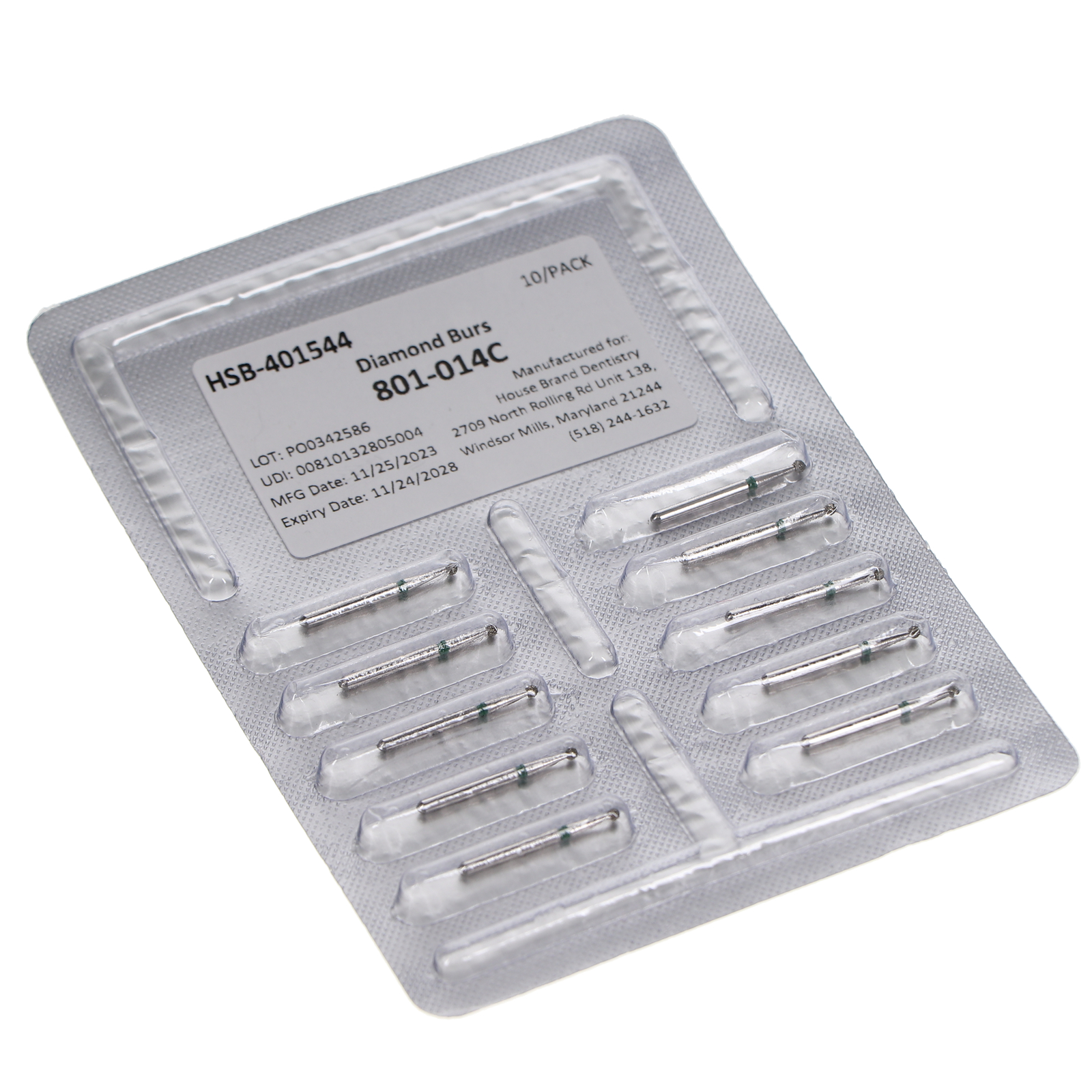 House Brand Dentistry 401544 Diamonds Round 801-014C 10/Pk