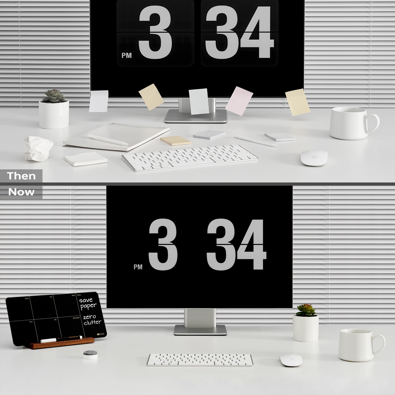 Desktop Black Glass Weekly Planner Dry Erase Whiteboard 12×6 Inches,