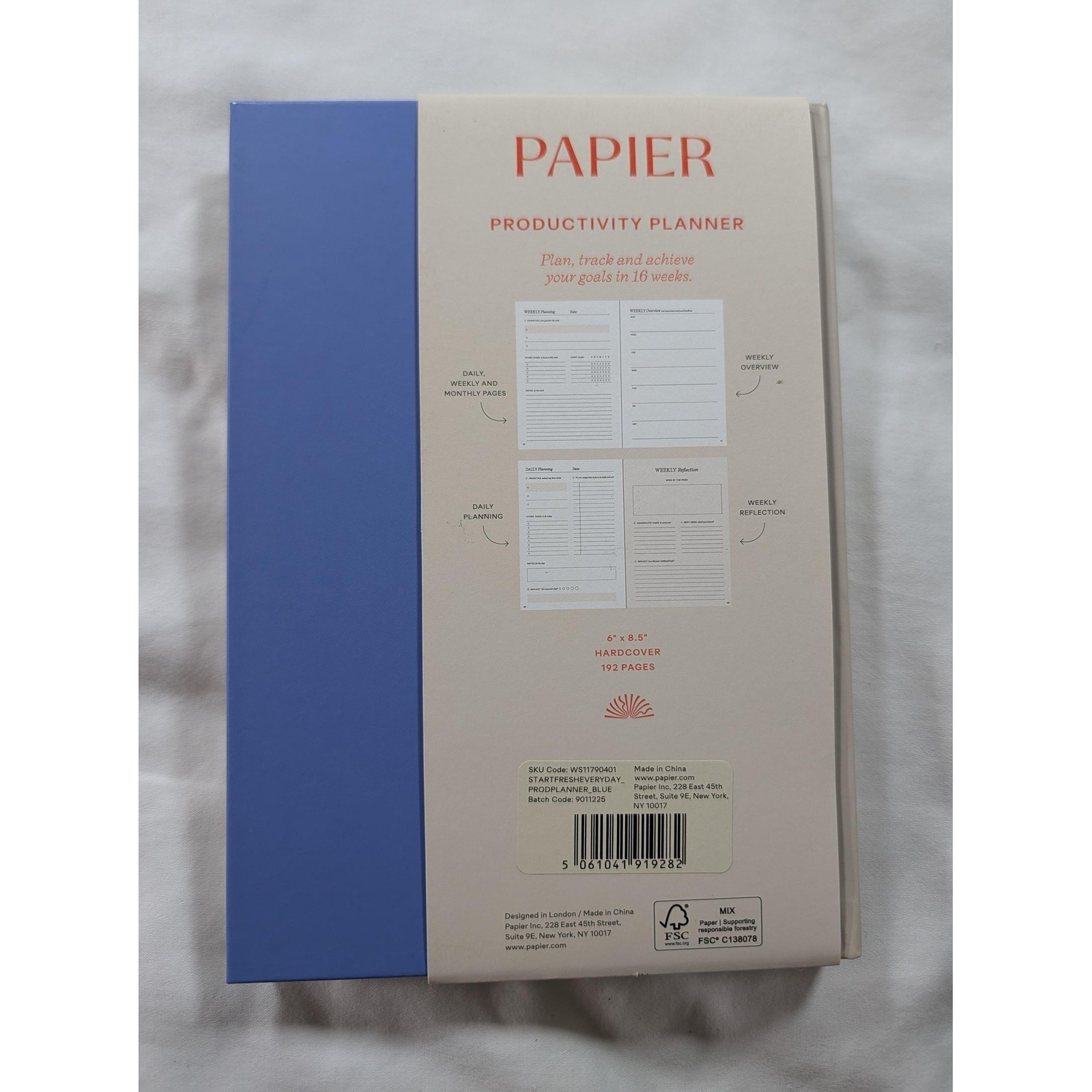 NEW Papier "Start Fresh Every Day" Productivity Planner – Hardcover