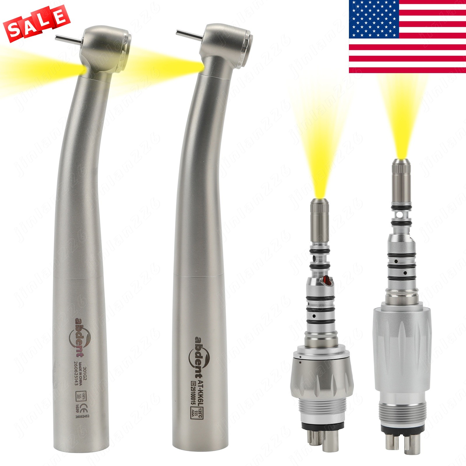 KAV Style Dental High Speed Handpiece Turbine 4/6 Hole Quick Coupler 360° Swivel
