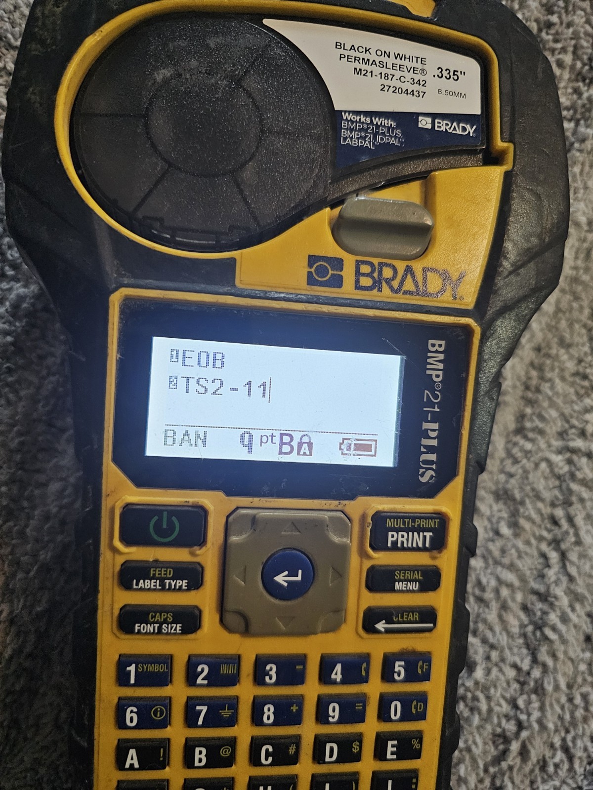 Brady BMP 21-PLUS Handheld Portable Label Printer Black Yellow – No case WORKS!