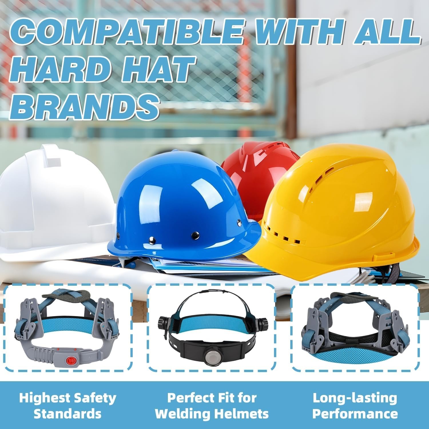 Hard Hat Sweat Bands 4Pcs, Innovative 3-Layer Fabric Sweatbands for Hard Hats Wa
