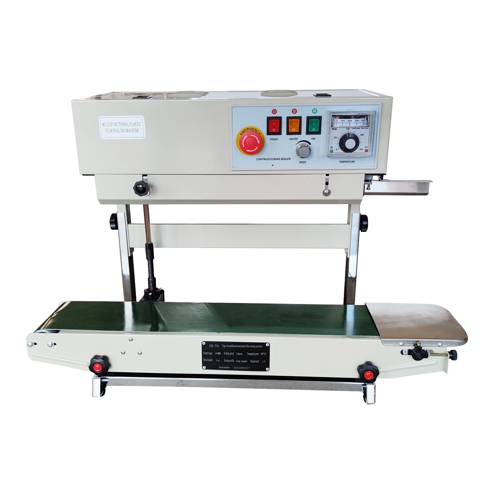110V FR-770 Vertical Continuous Plastic Film Sealing Machine Bag Sealer 6-12MM