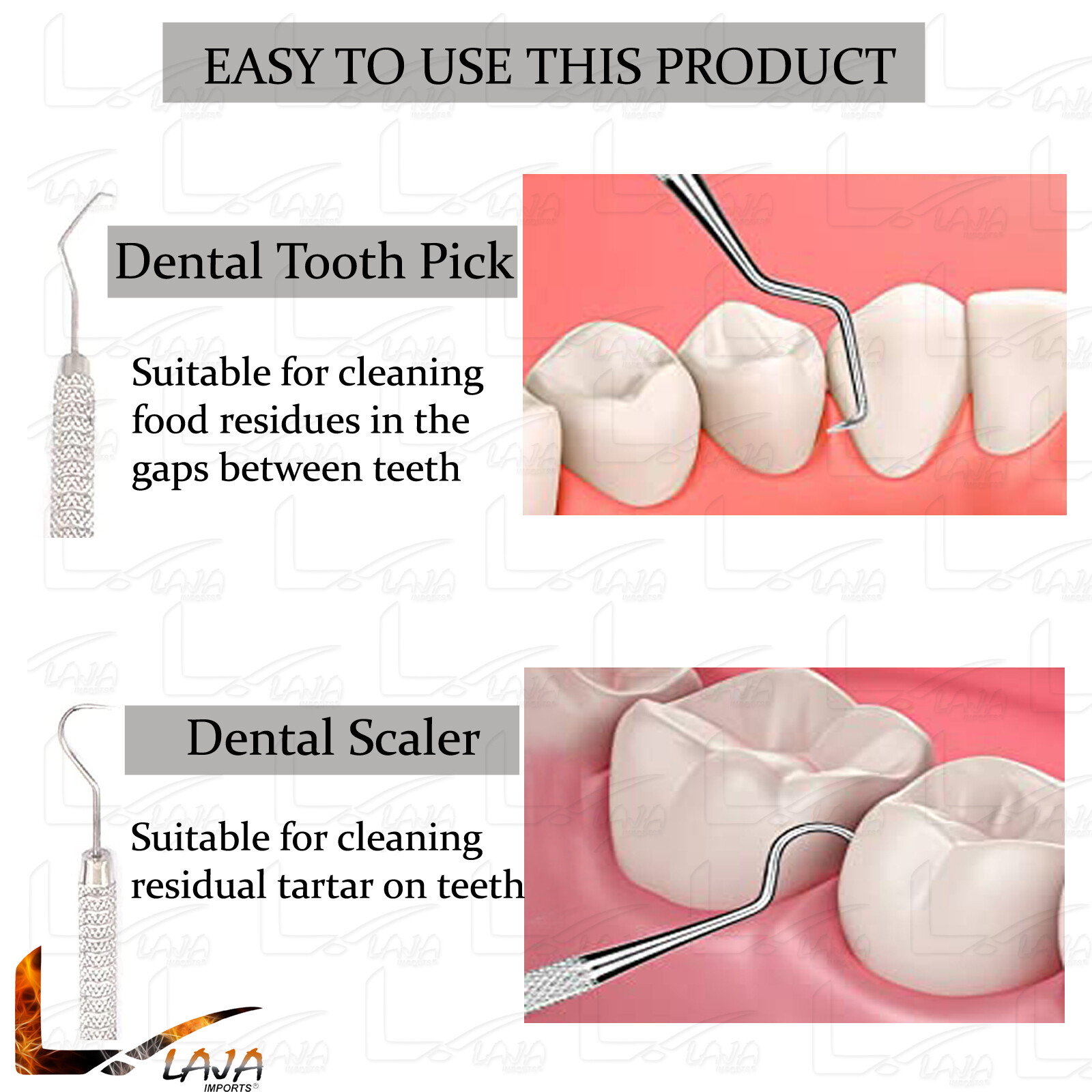 3 Pcs Dental Examination Kit Basic Hygiene Tweezer Mirror Explorer Cleaning Tool