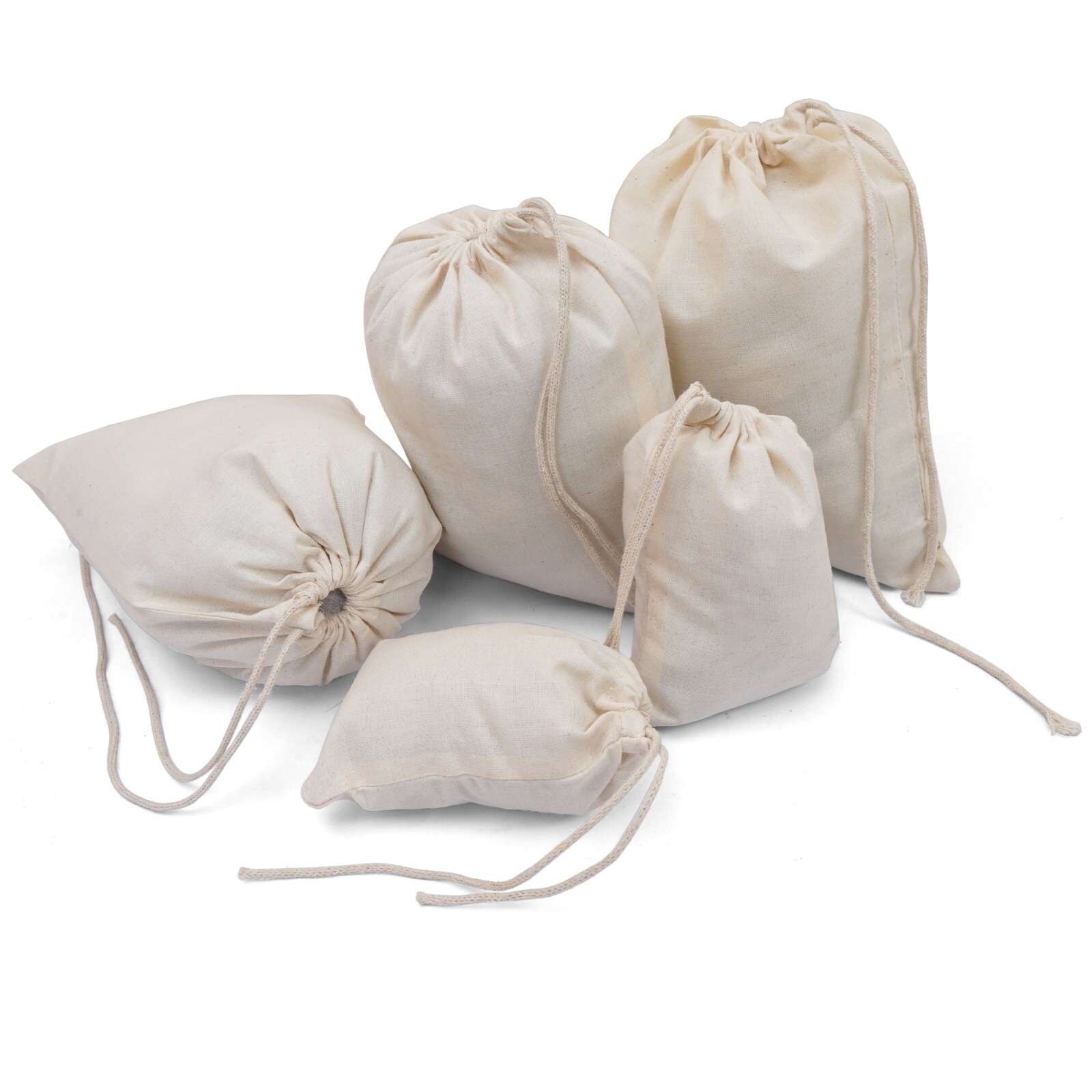 Biglotbags – 8 x 10 Inches Premium 100% Cotton Single Drawstring Muslin Bags