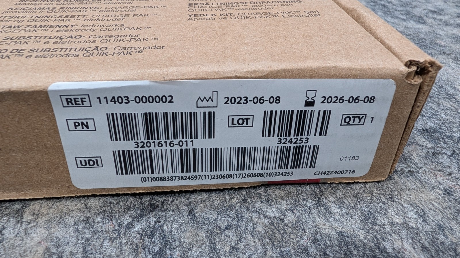 Physio-Control LIFEPAK CR Plus/EXPRESS CHARGE-PAK w/1 set electrodes – 06/2026
