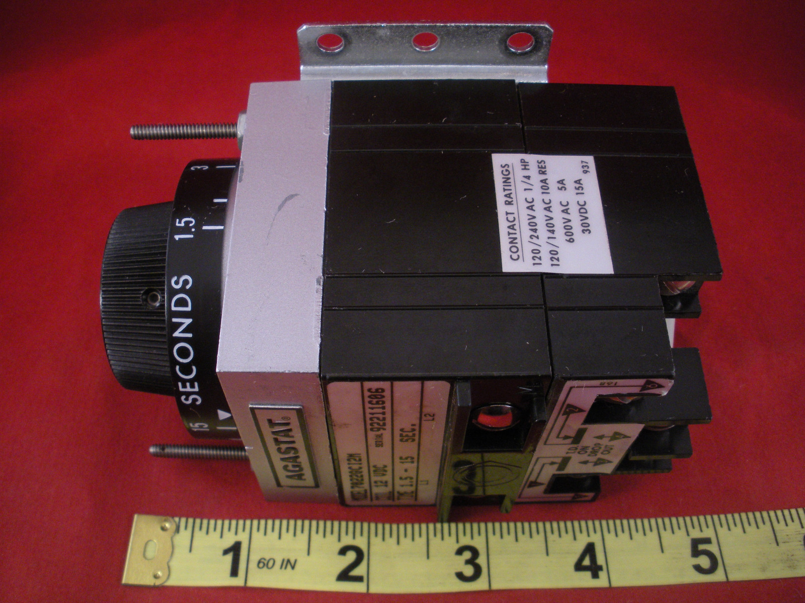 Agastat 7022QCI2M Timing Relay 12 vdc Time 1.5-15 sec. seconds 7022 QC I2M used