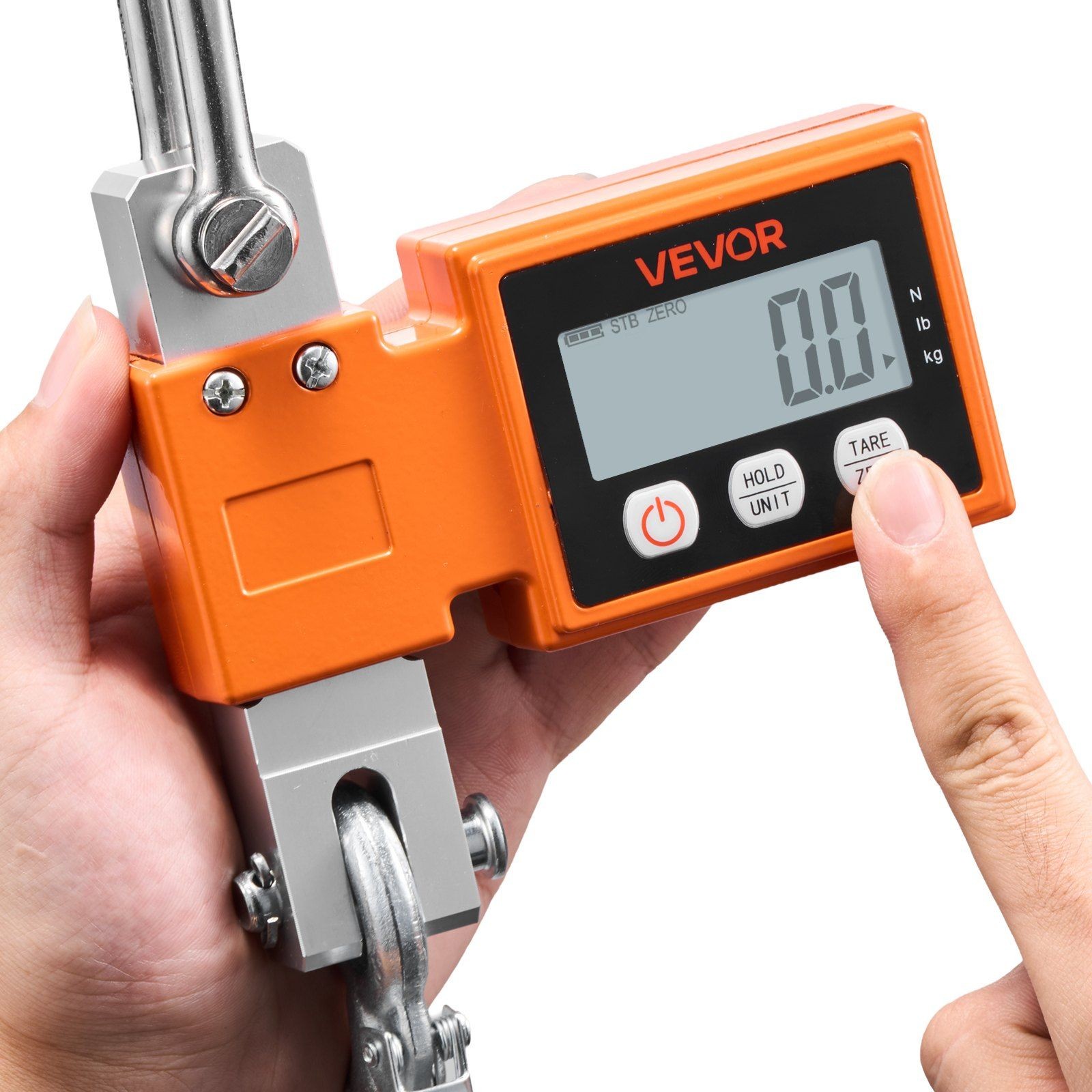 Digital Crane Scale 1100lb/500kg, Cast-Aluminum Body, 0.2lb Resolution