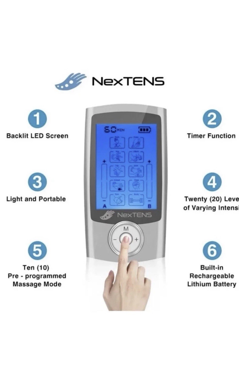 NexTENS TENS EMS Trigger Point Massager Muscle Nerve Stimulator Massage Shoes