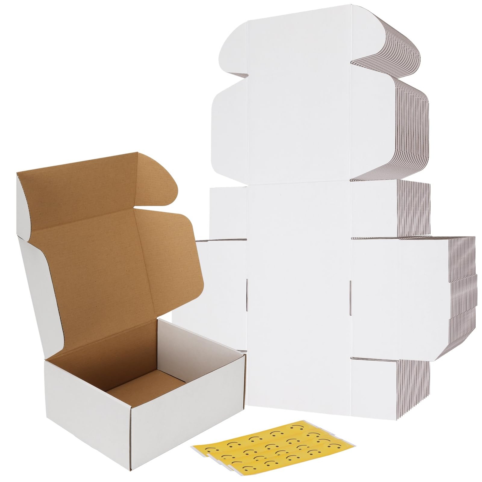 10x8x4 Inches Shipping Boxes Set of 20, White Small Corrugated Cardboard Box,…