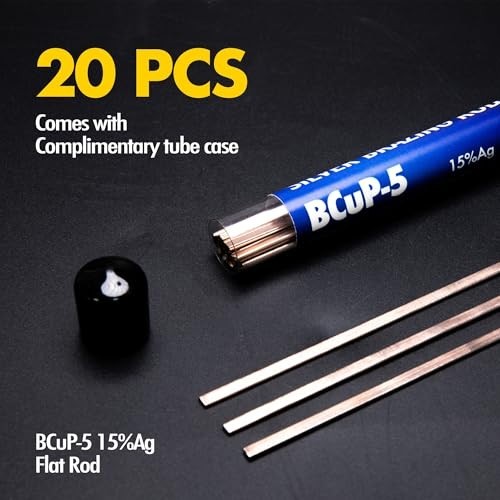 20 Sticks 15% Silver Brazing Rods 0.050″ x 1/8″ x 14″ for HVAC, Refrigeration, W