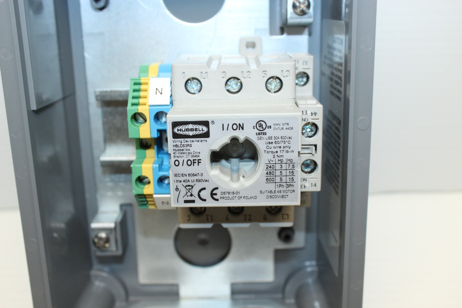 ⭐NEW IN BOX⭐HUBBELL HBLDS30AC CIRCUIT LOCK 30-Amp DISCONNECT SWITCH 600V 30A