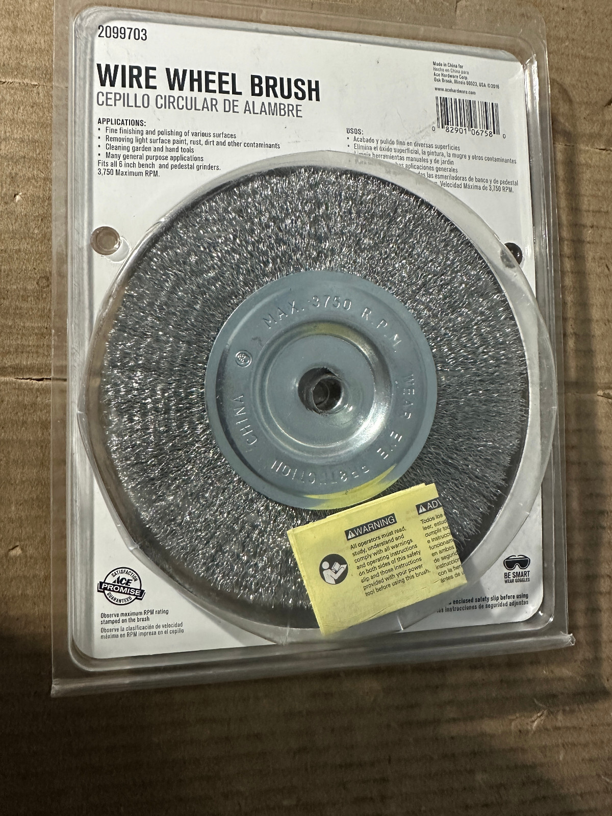 NEW ACE TOOLS 6″ FINE WIRE WHEEL BRUSH 5/8″ – 1/2″ ARBOR 2099703 LAST 2