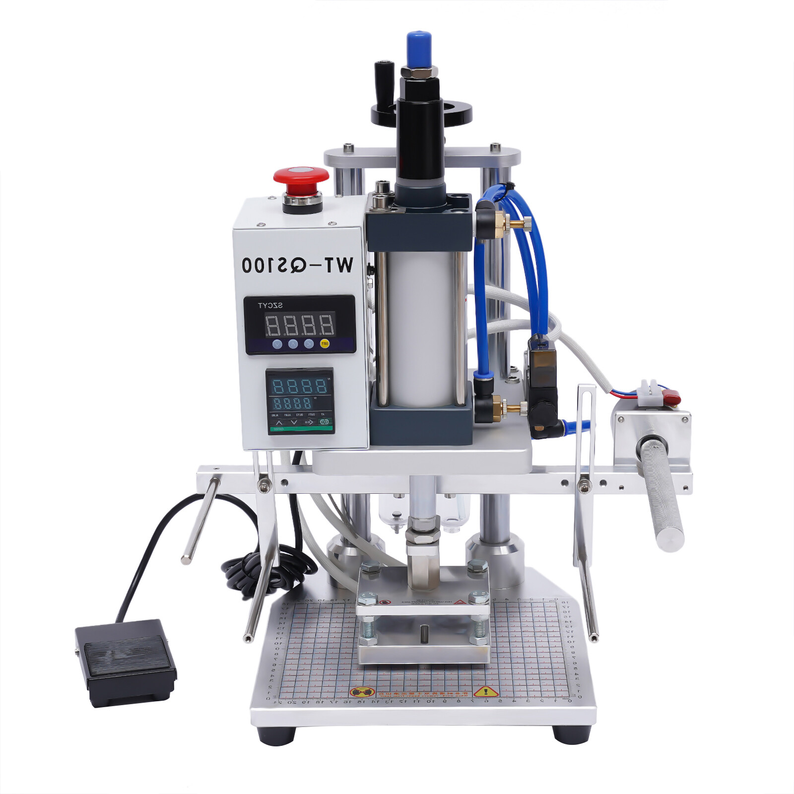 Hot Foil Stamping Machine 550W Air Pneumatic For Leather PU Logo Press 8x10cm