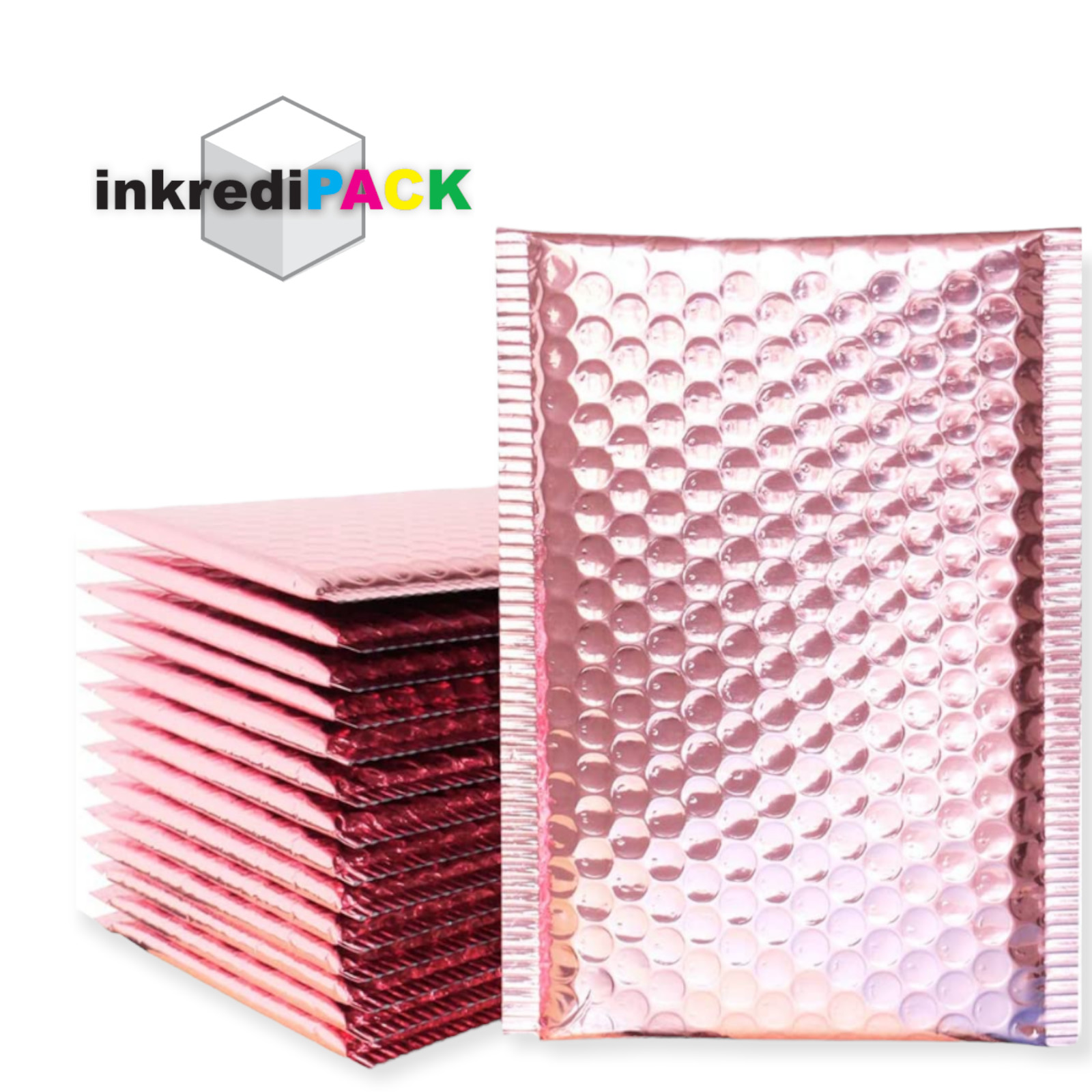InkrediPack™ 4X8 #000 – 30 Pack – Metallic Bubble Mailers (Usable Size: 4X7)