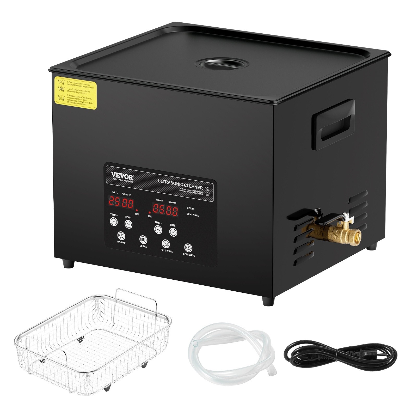 15L Sonic Cleaning Device, 360W Digital Sonic Washing Equipment w/ Mild Setting