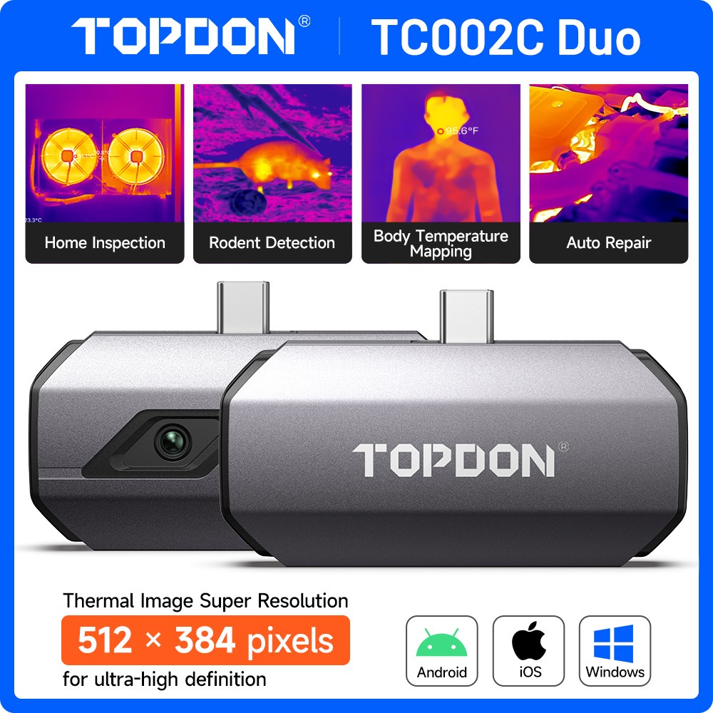 2026 TOPDON TC002C Duo Thermal Imaging Camera IR 512×384 for Android iPhone iOS