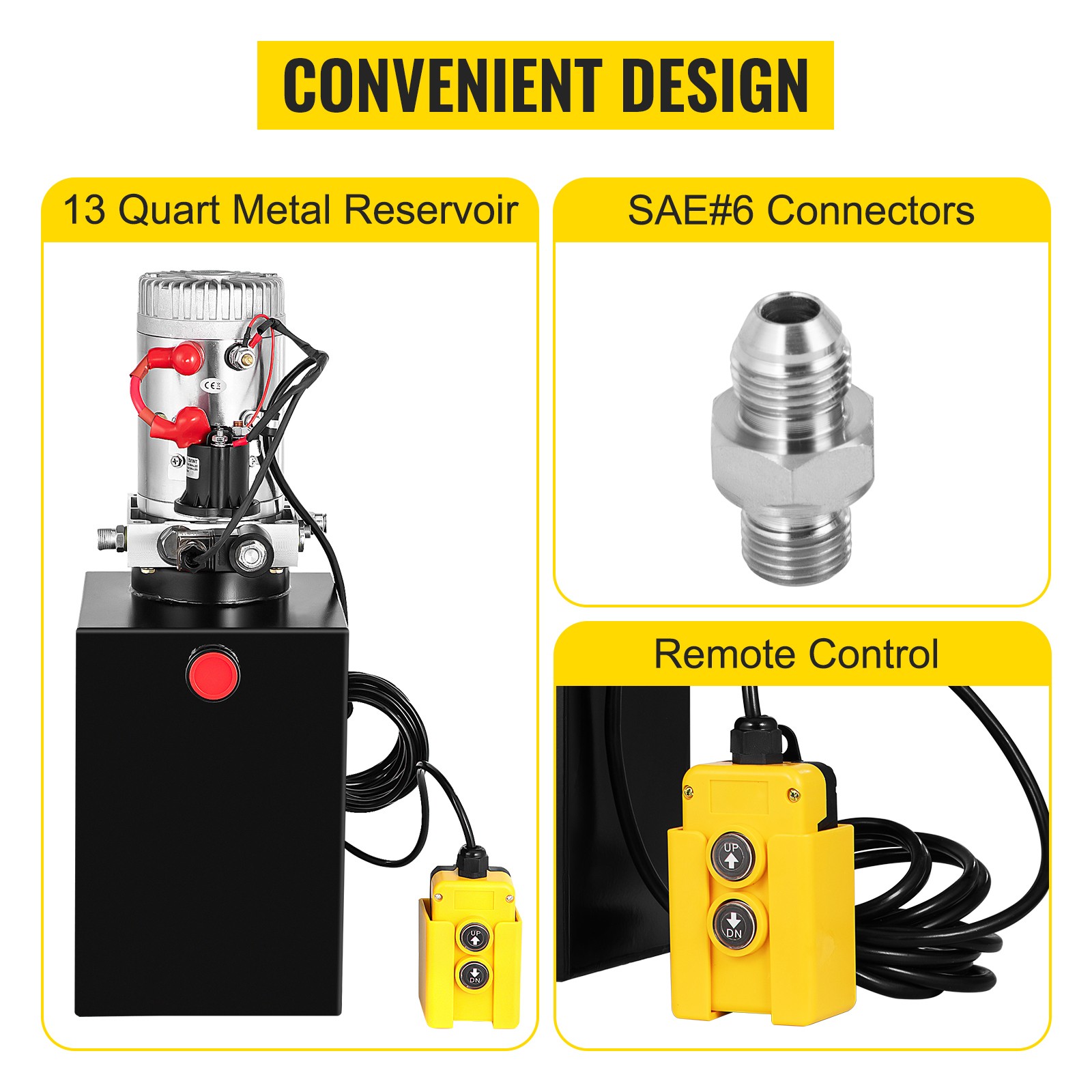 10L Vehicle-Mounted Hydraulic Pump 10-Quart Single-Acting Hydraulic Pump 12VDC