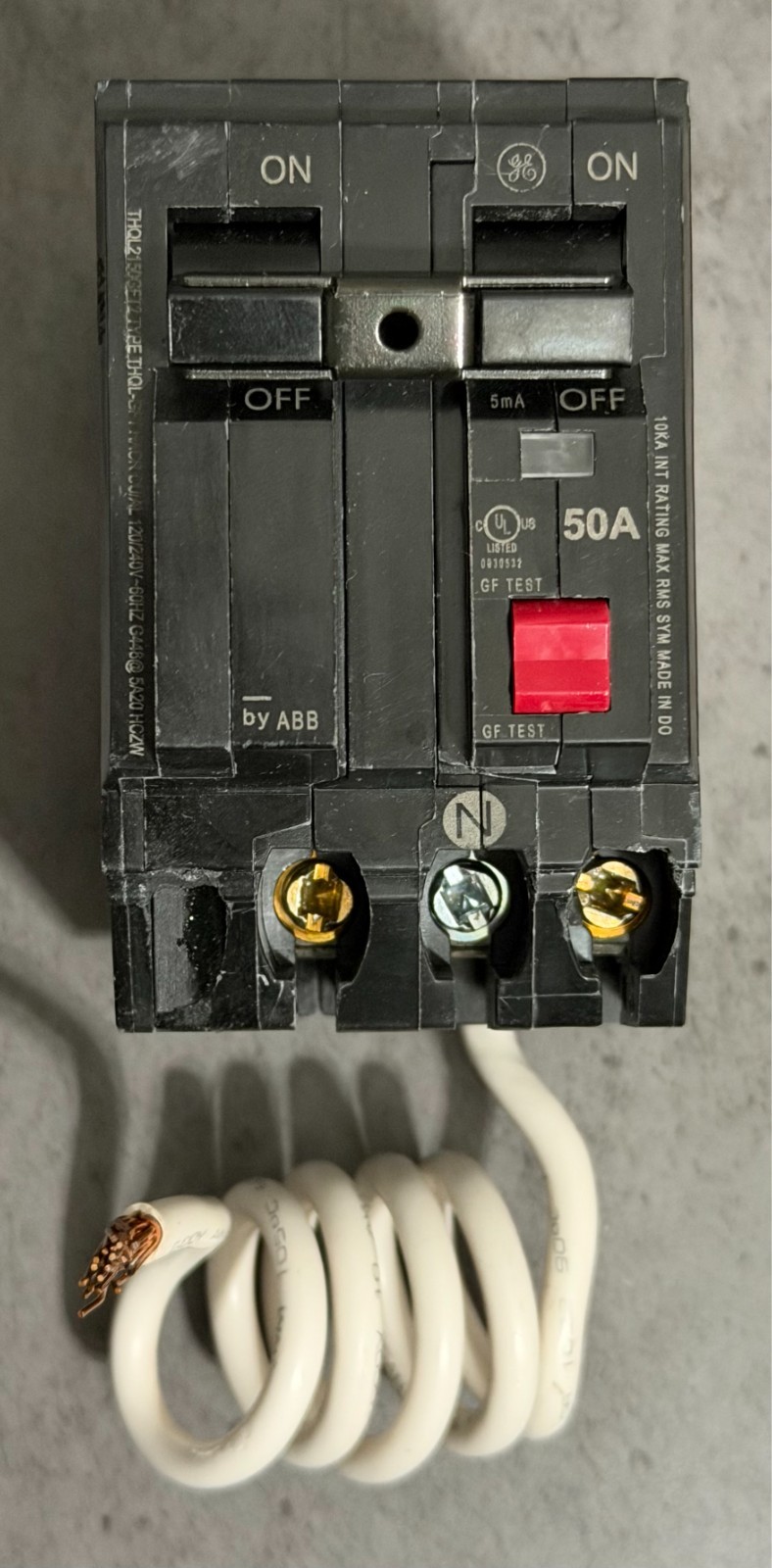 GE 50 Amp 240-Volt Double Pole Ground Fault Breaker with Self-Test THQL2150GFT2P