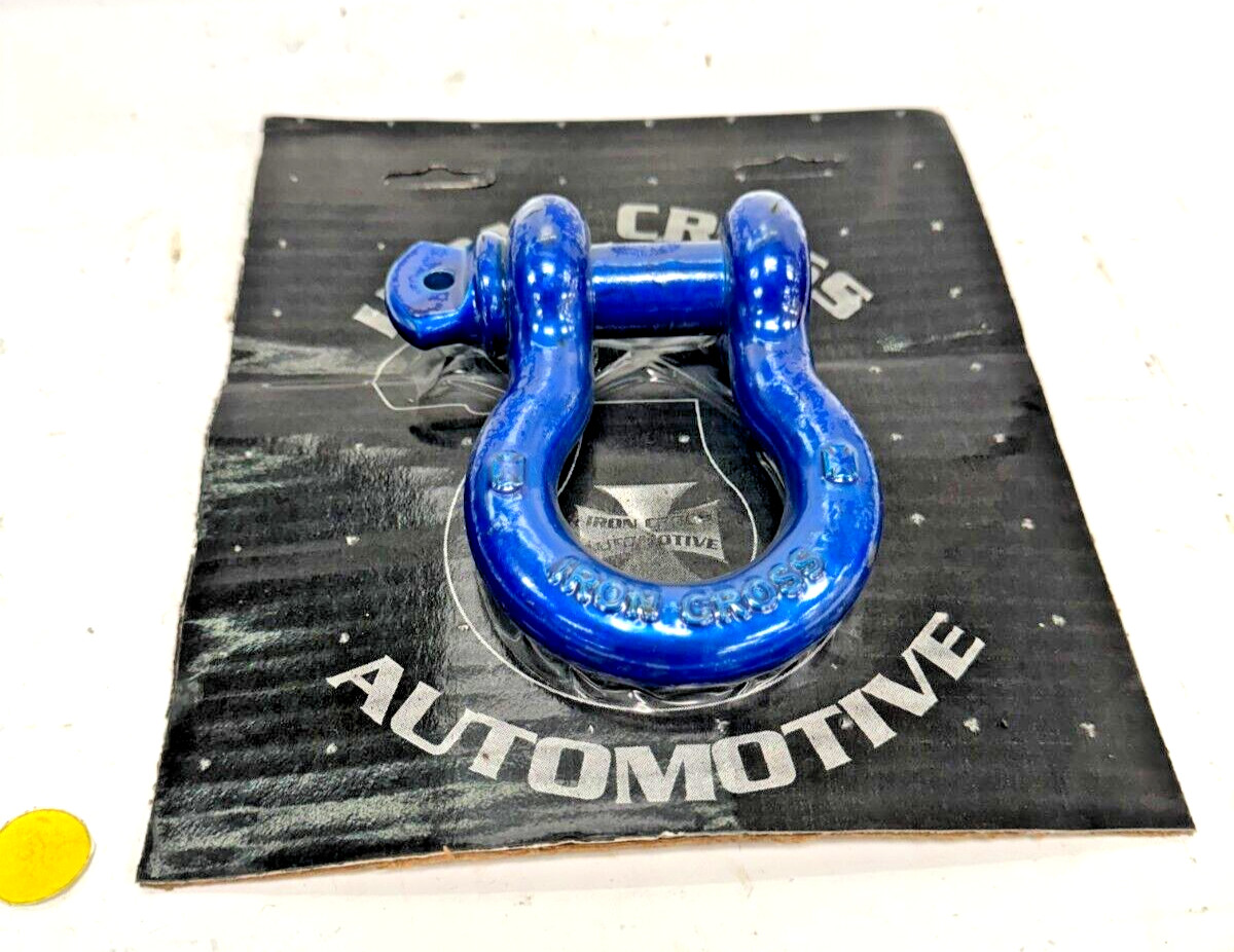 IRON CROSS 3/4 INCH D-RING SHACKLE 1000-02 CANDY BLUE