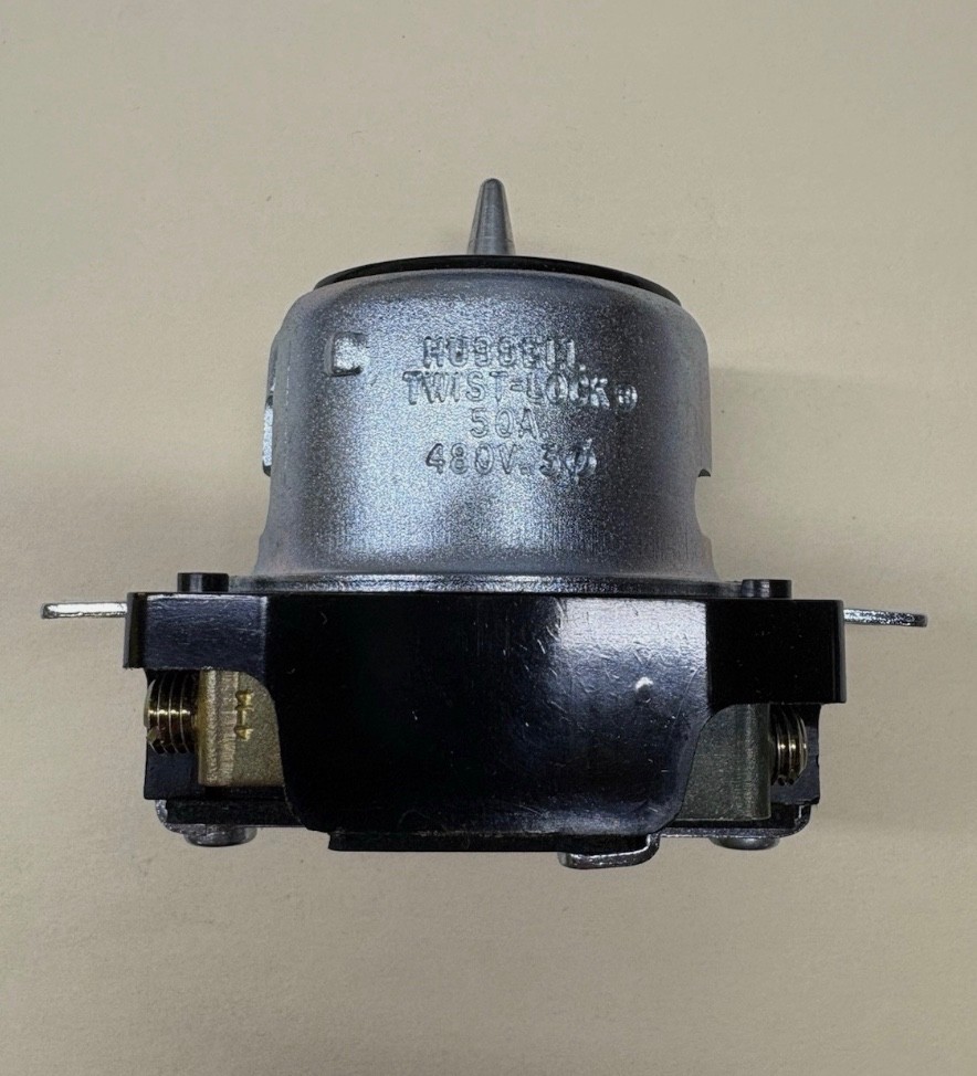 Hubbell CS8169 50A 3Phase 480V 3Pole 4Wire Grounding Non-NEMA Locking Receptacle
