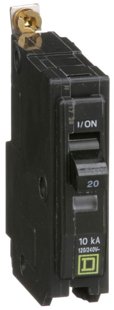Square D QOB120, 120/240 V, 20 A, 1-Pole, Thermal Magnetic Circuit Breaker, 1 pc